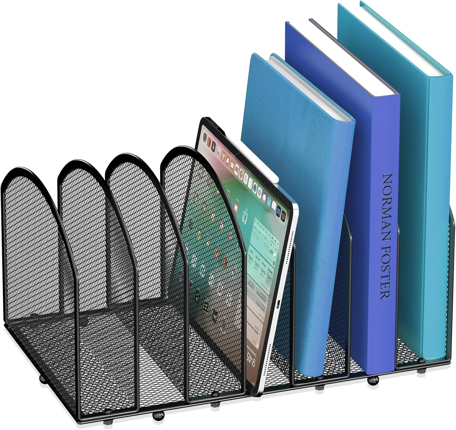 Gawerk 7-Section Desk File Organizer, Mesh Desktop Organizer File Sorter Office