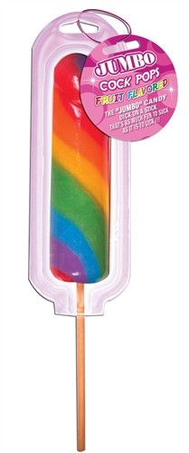 Adult Hott Products Jumbo Rainbow Cock Pops Fruit Flavored Candy Stick