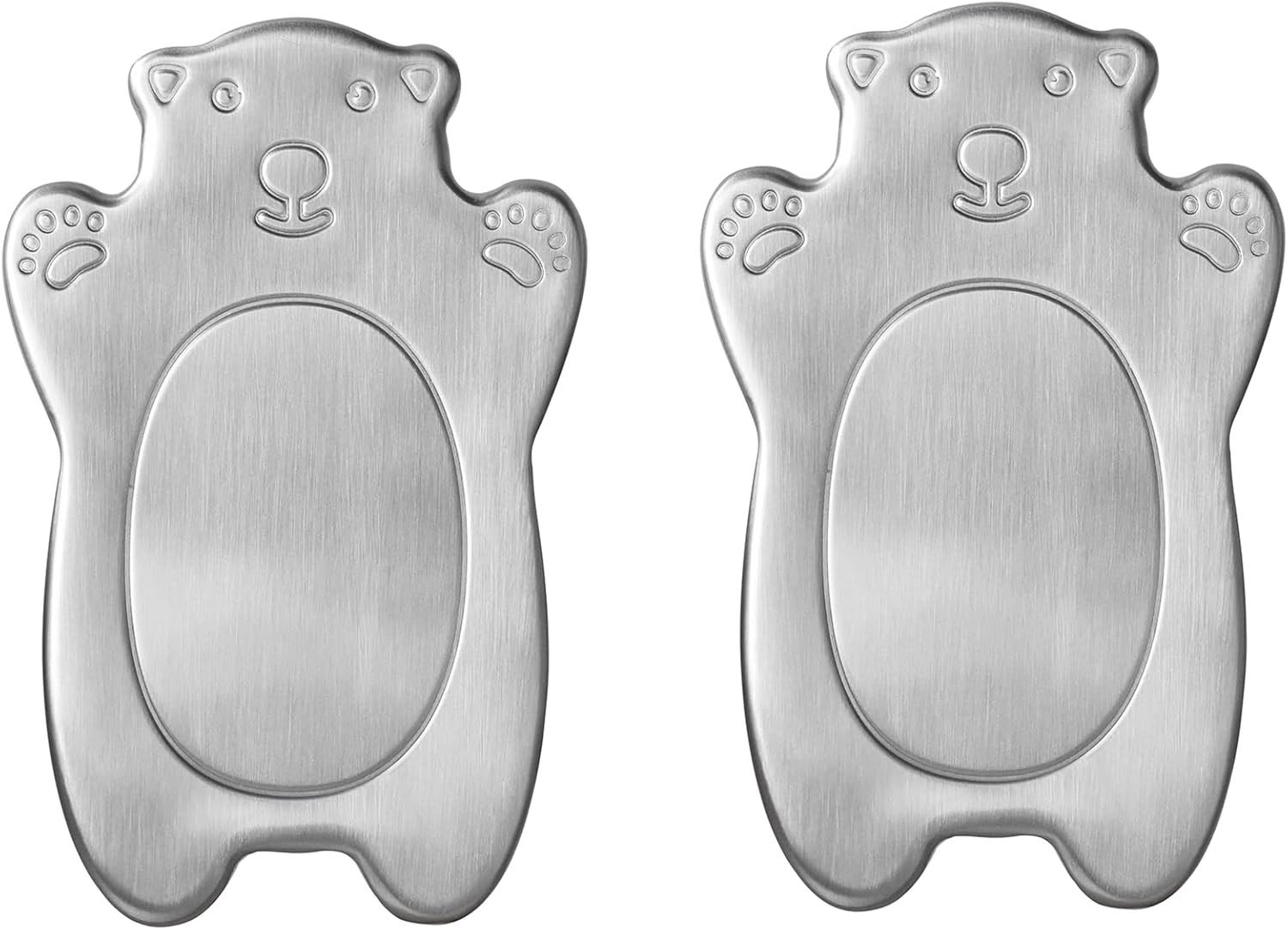 Stainless Steel Polar Bear Ice Packs 2PCS Reusable Travel Coolers 4.25x2.75x0.5"