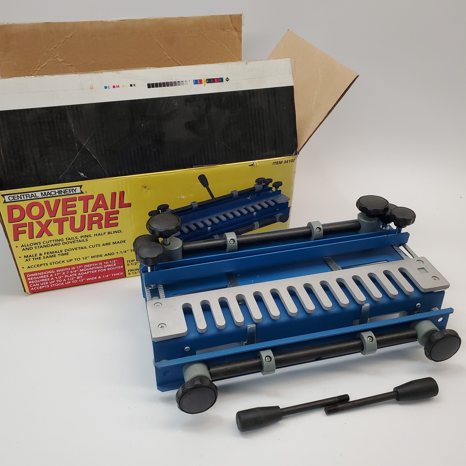 Central Machinery 12" dovetail joint fixture model # 34102 w/ Box
