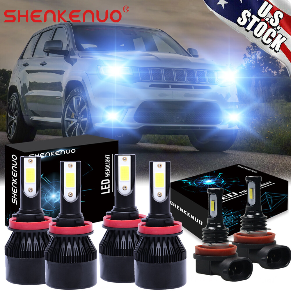 For Jeep Grand Cherokee 2019 2020 2021 8000k LED Headlight Hi/Low Beam+Fog Light