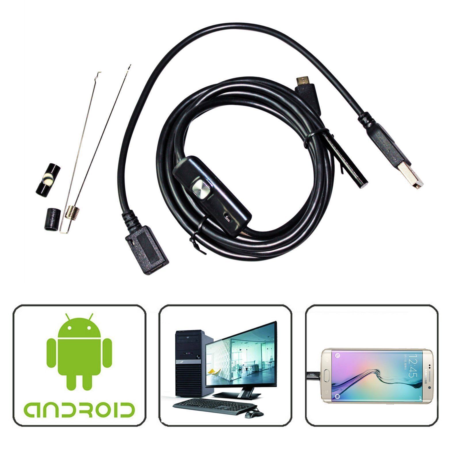 2M Mini Android Endoscope Waterproof Borescope Micro USB Inspection Video Camera