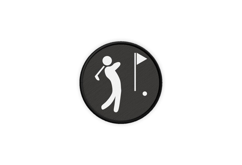 Patch Badge Printed Iron-On Golf Club Golfer Ref3
