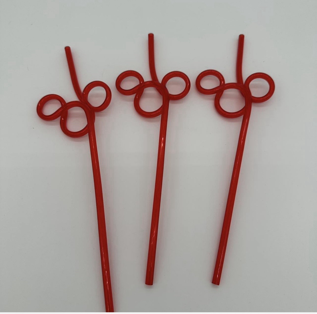 Disney Mickey Drink 3 Straws 10" Reusable Plastic Red 3 Pcs