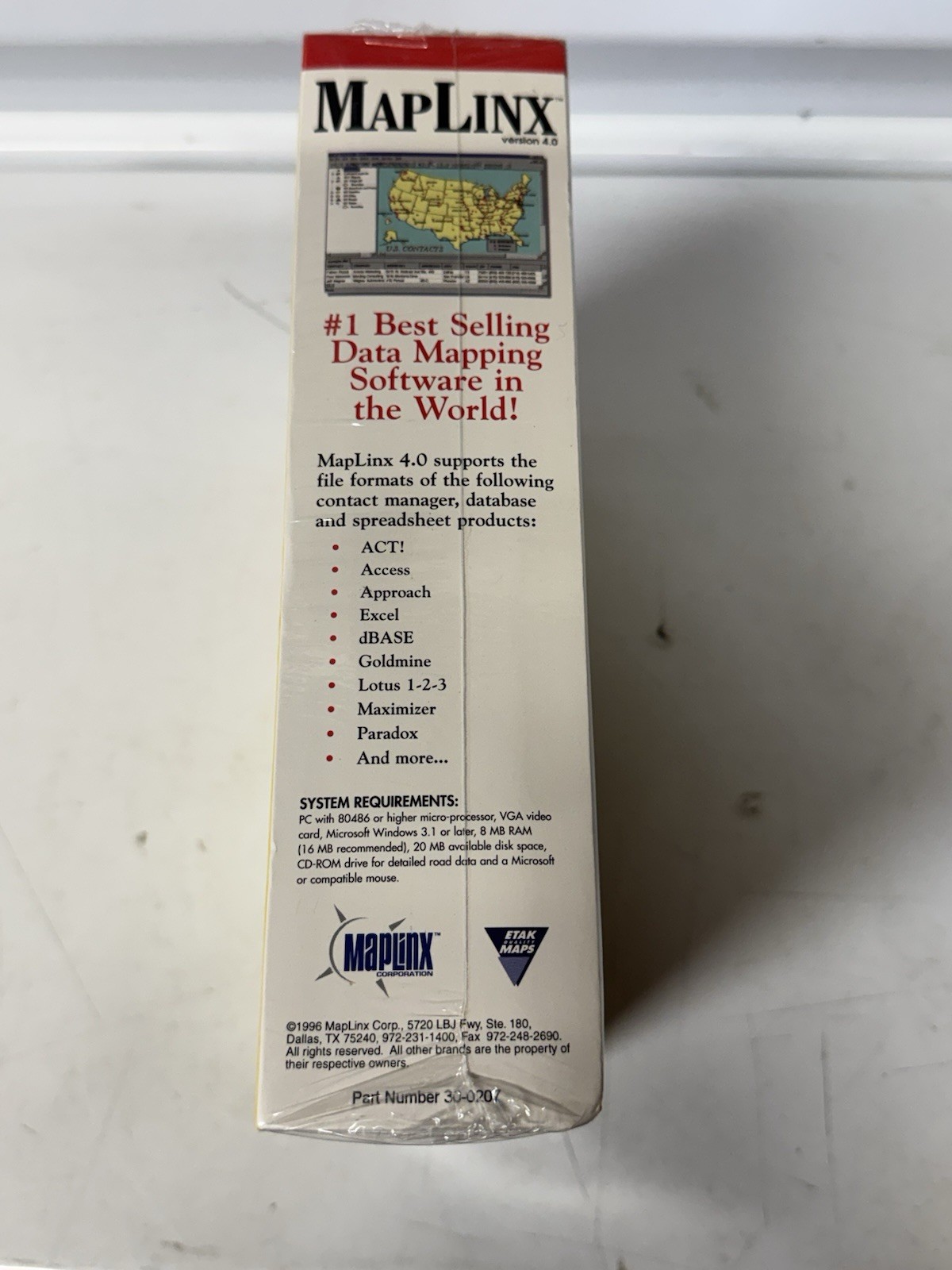 Maplinx Version 4.0 Business Mapping Software Windows 95 NT 3.1