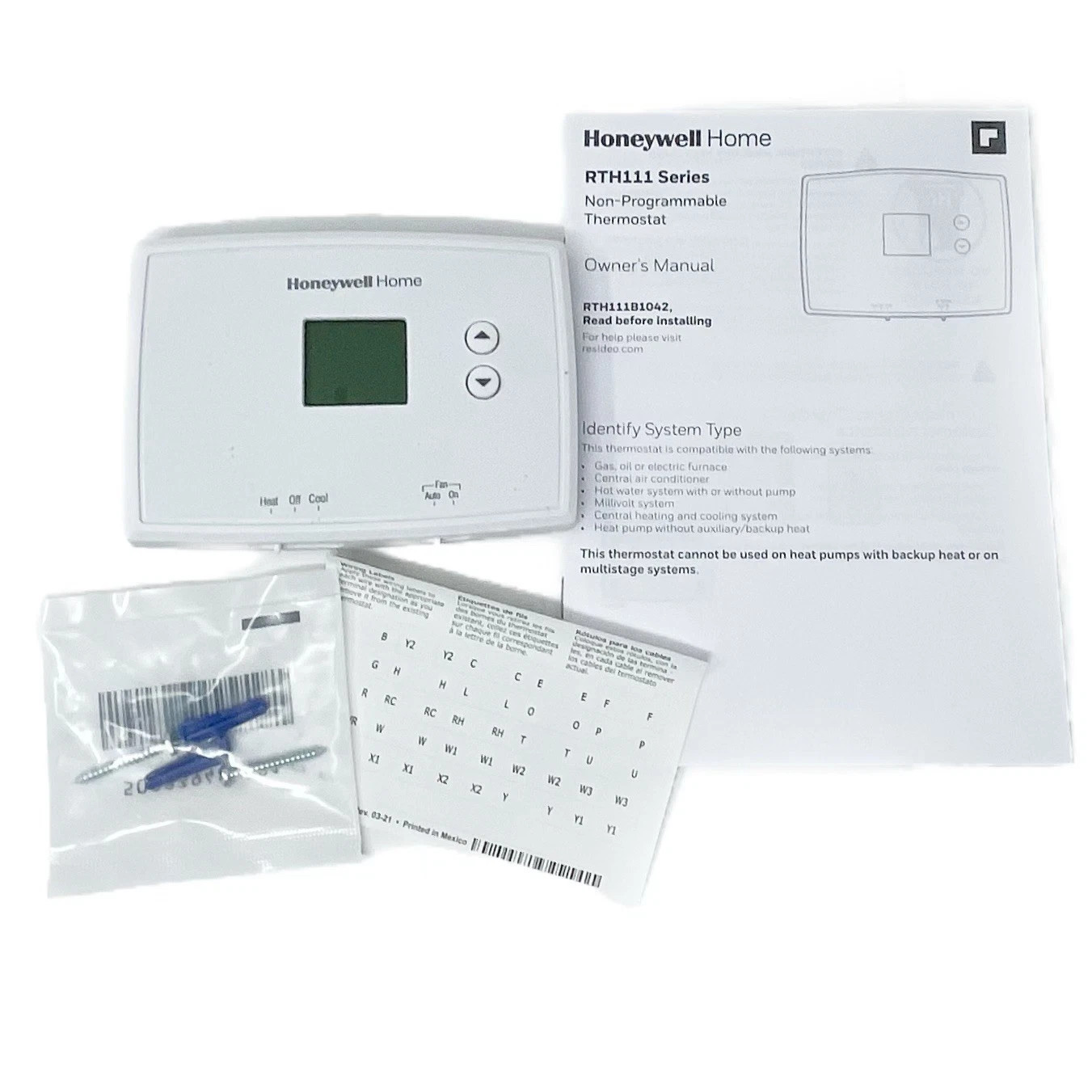Honeywell Home RTH111B Non-Programmable Thermostat Easy Digital Display