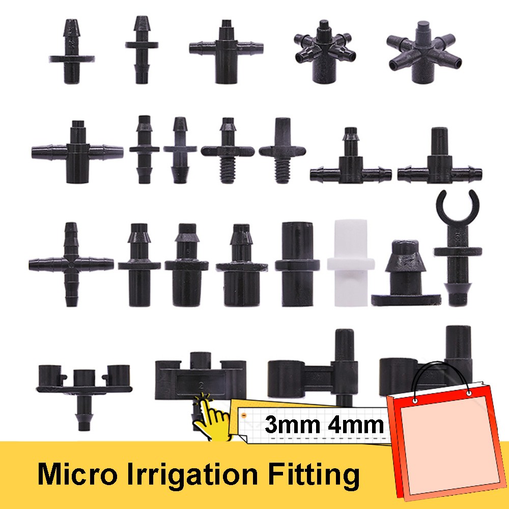 3mm 4mm Micro Garden Irrigation Matching Connector Barbed Hose Fitting Connector