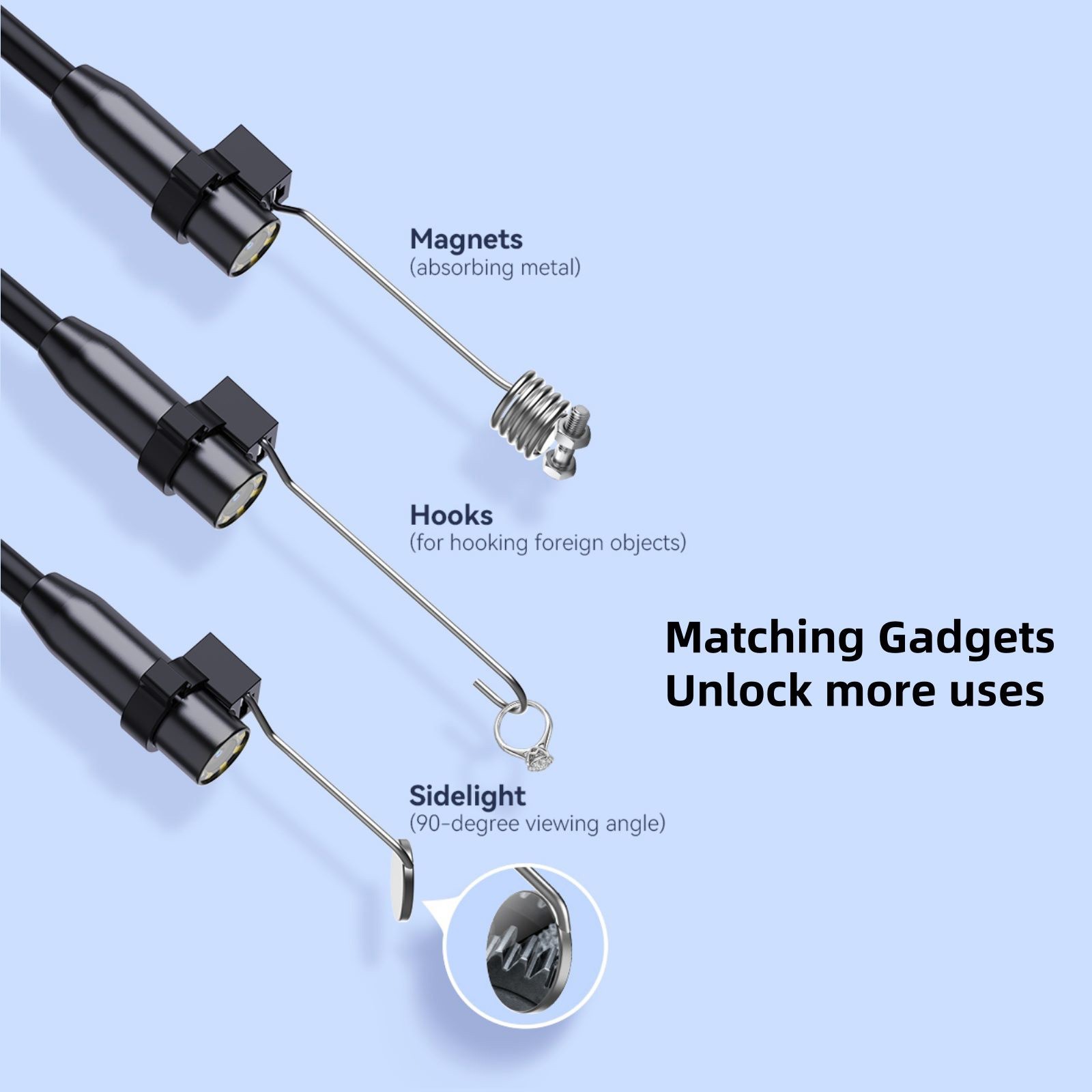 5M/16.4Ft Industrial Endoscope-1080P Resolution 4.3in Screen, IP67 Waterproof