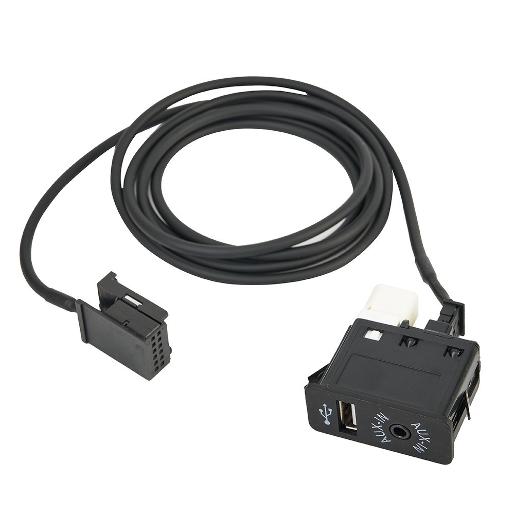 AUX USB Interface Panel Adapter And Socket Plastic USB2.0 Black For