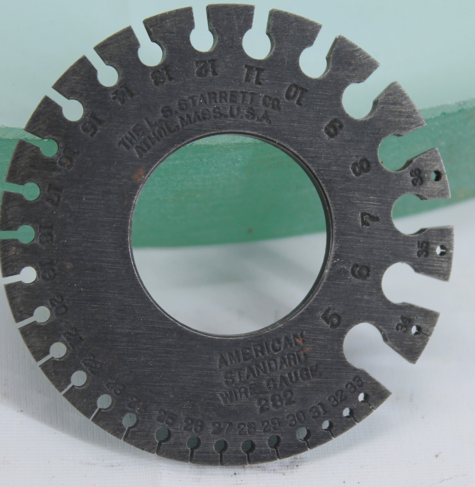 Vintage L. S. Starrett No. 282 American Standard Wire Gauge Machinist Tool USA