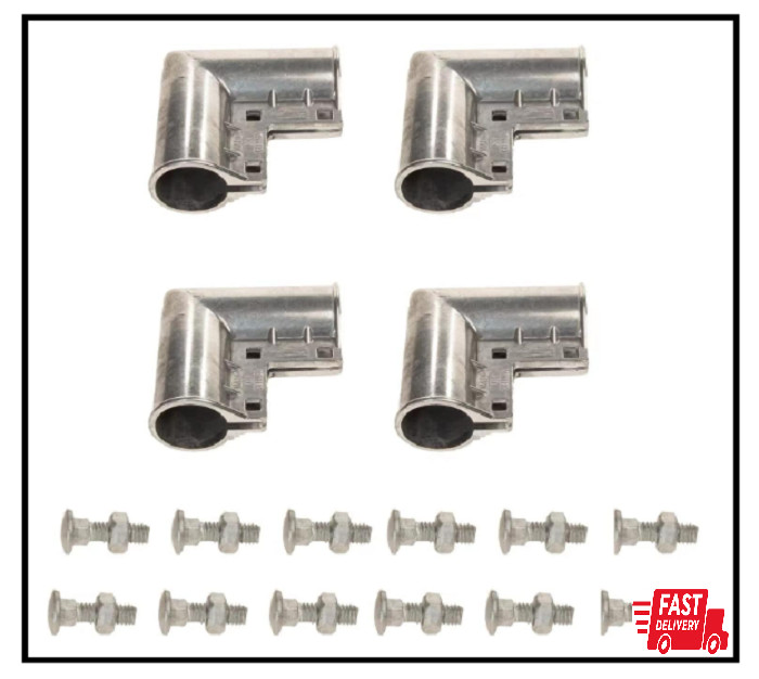 Chain Link Fence Gate Corner 1 3/8" x 1 3/8" Aluminum Gate Corner Gate Elbow, 4