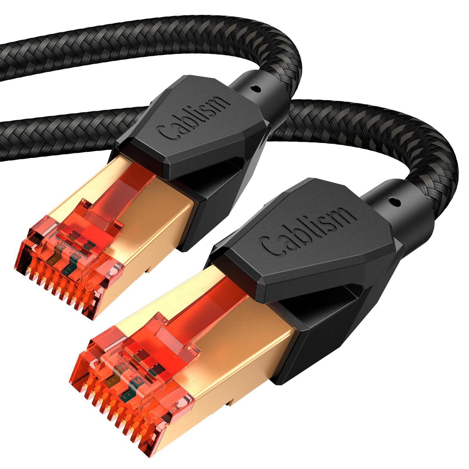 2 PCS Cat 8 Ethernet Cable 3FT Short Heavy Duty High Speed LAN Black
