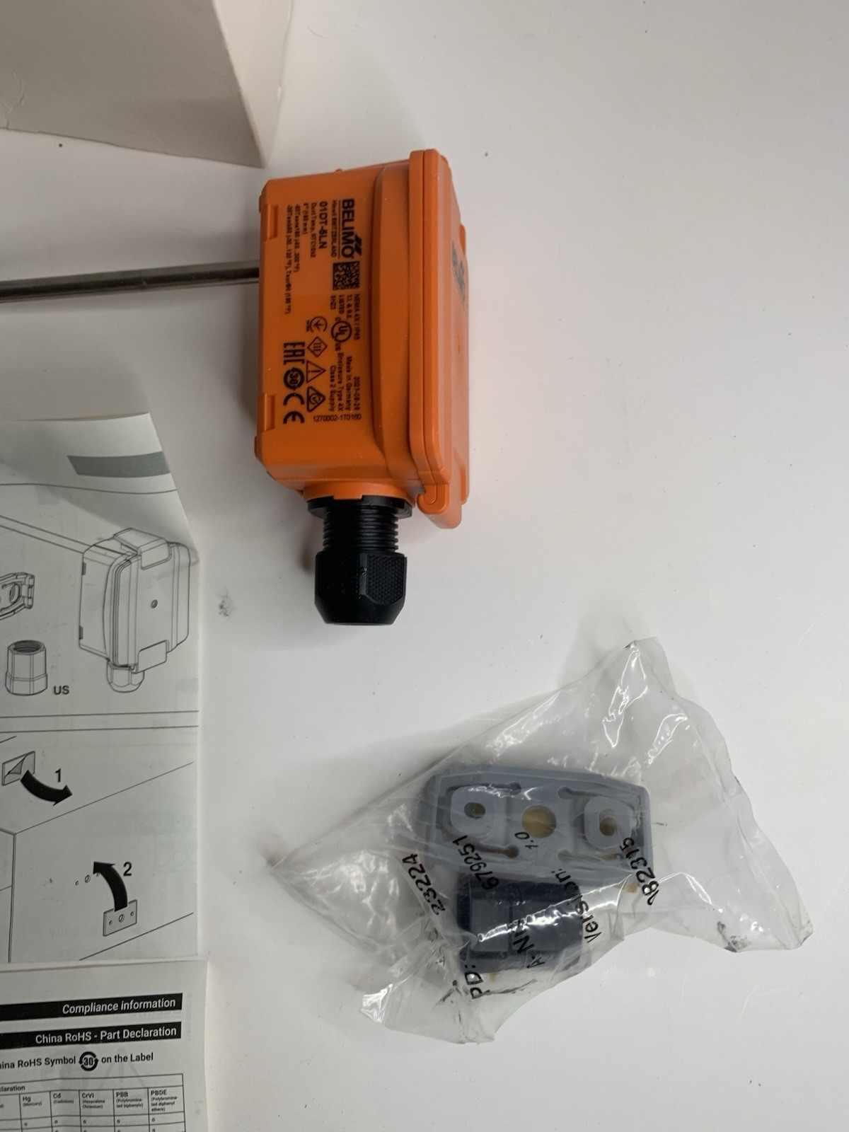 Belimo 01DT-5LN Duct/Immersion Sensor Temperature Passive, NTC10k (10k2), 6"