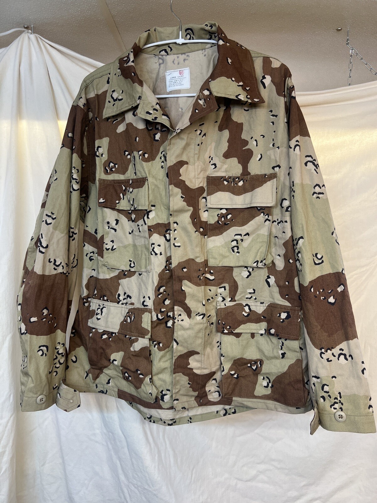 6-Color DCU Shirt/Coat LARGE - Short Desert Camo Cotton/Nylon USGI Army “New”