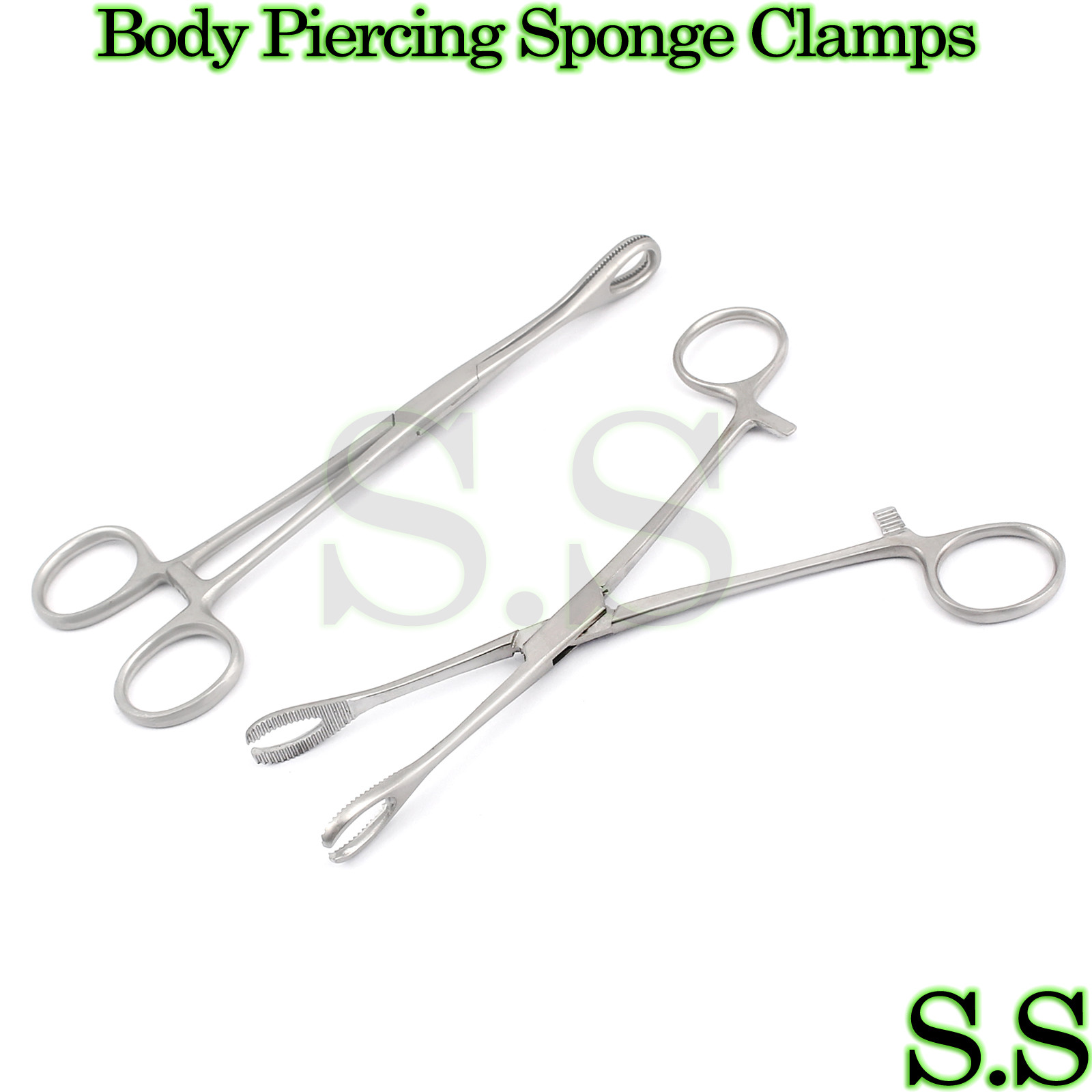 Body Piercing:-2 x Sponge Clamps(Regular & Slotted)