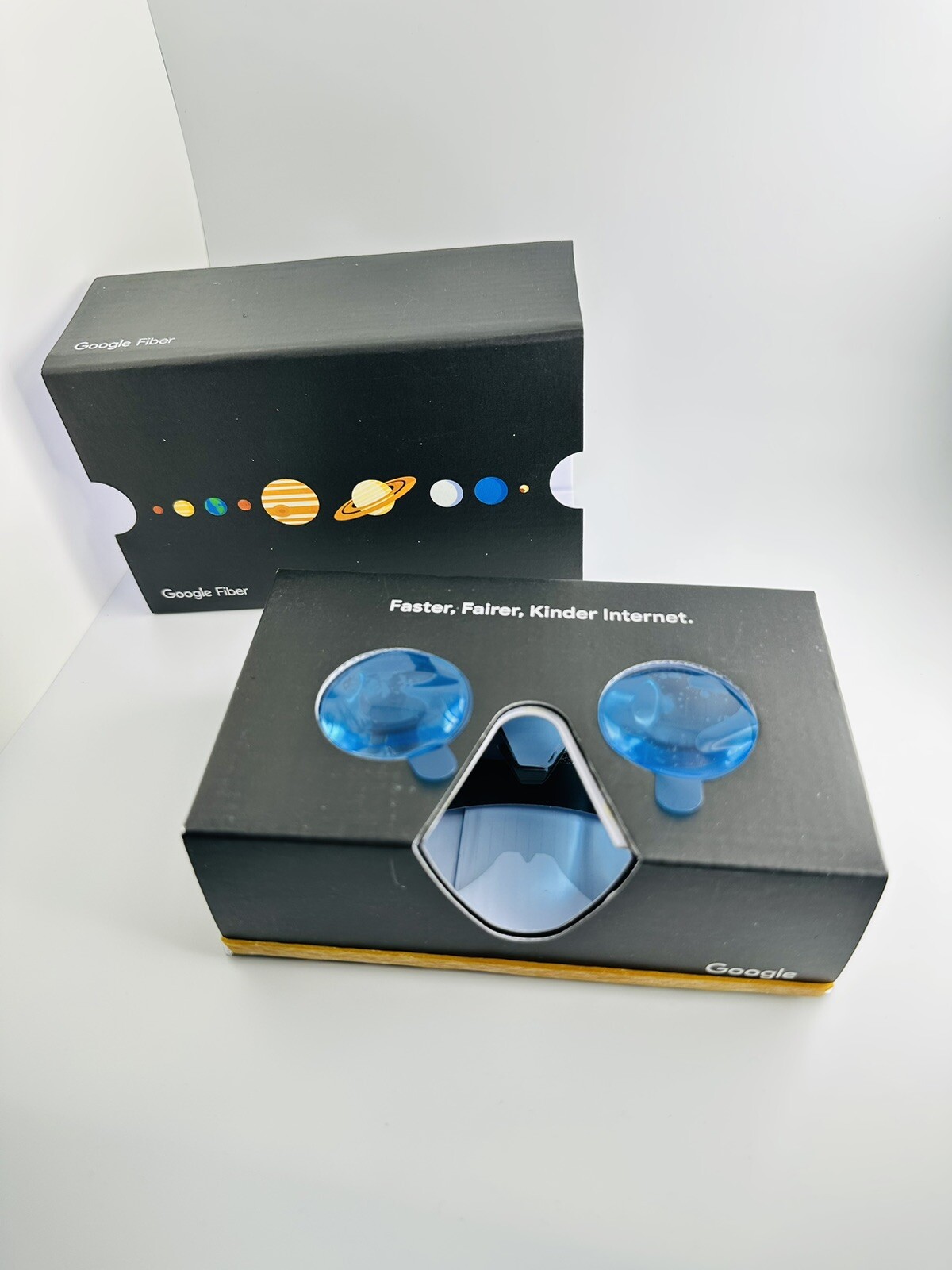 Google Fiber Cardboard VR Virtual Reality Headset Movie Games Glasses for Phones