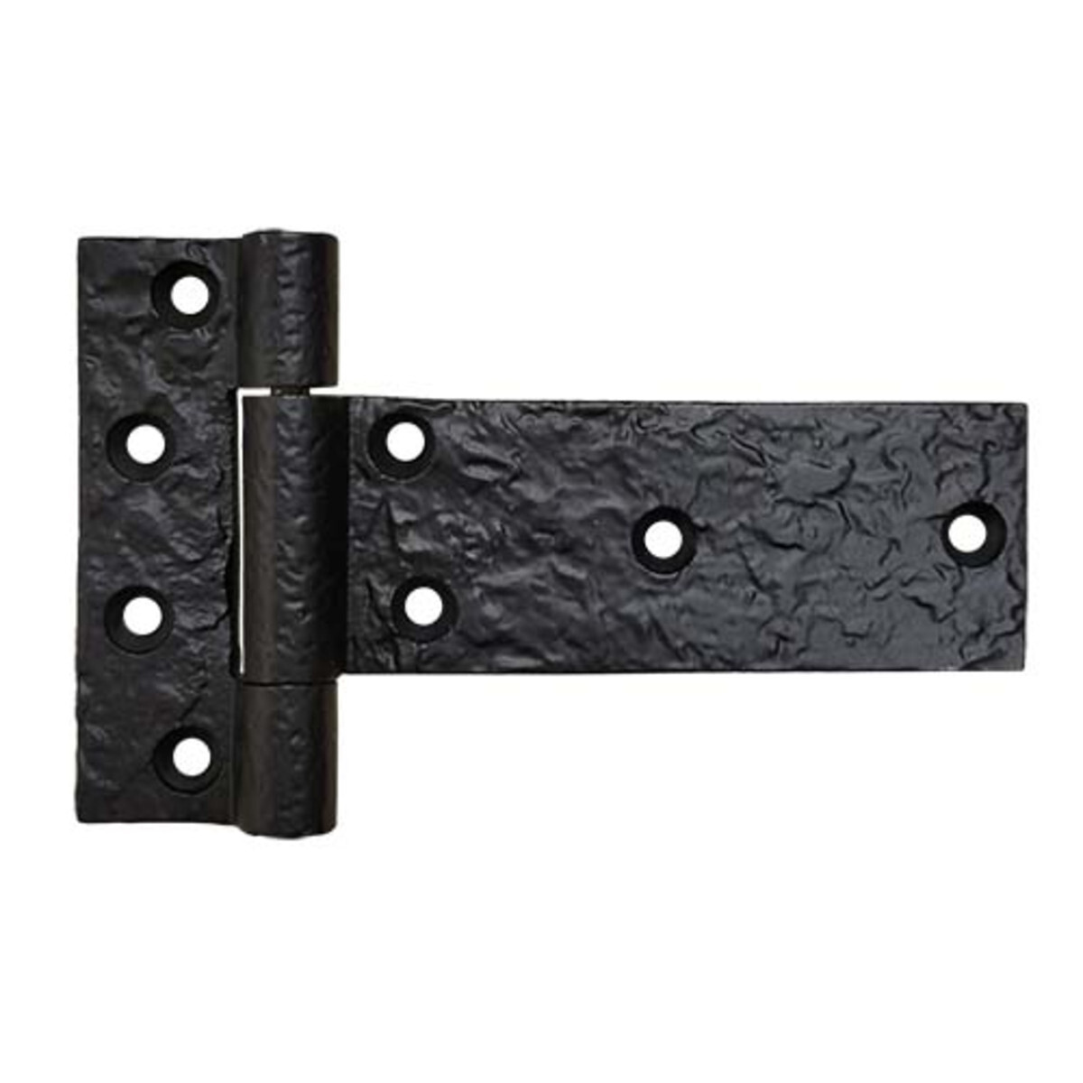 6" Decorative Tee Cast Iron Strap Hinge Gate Door Black Finish