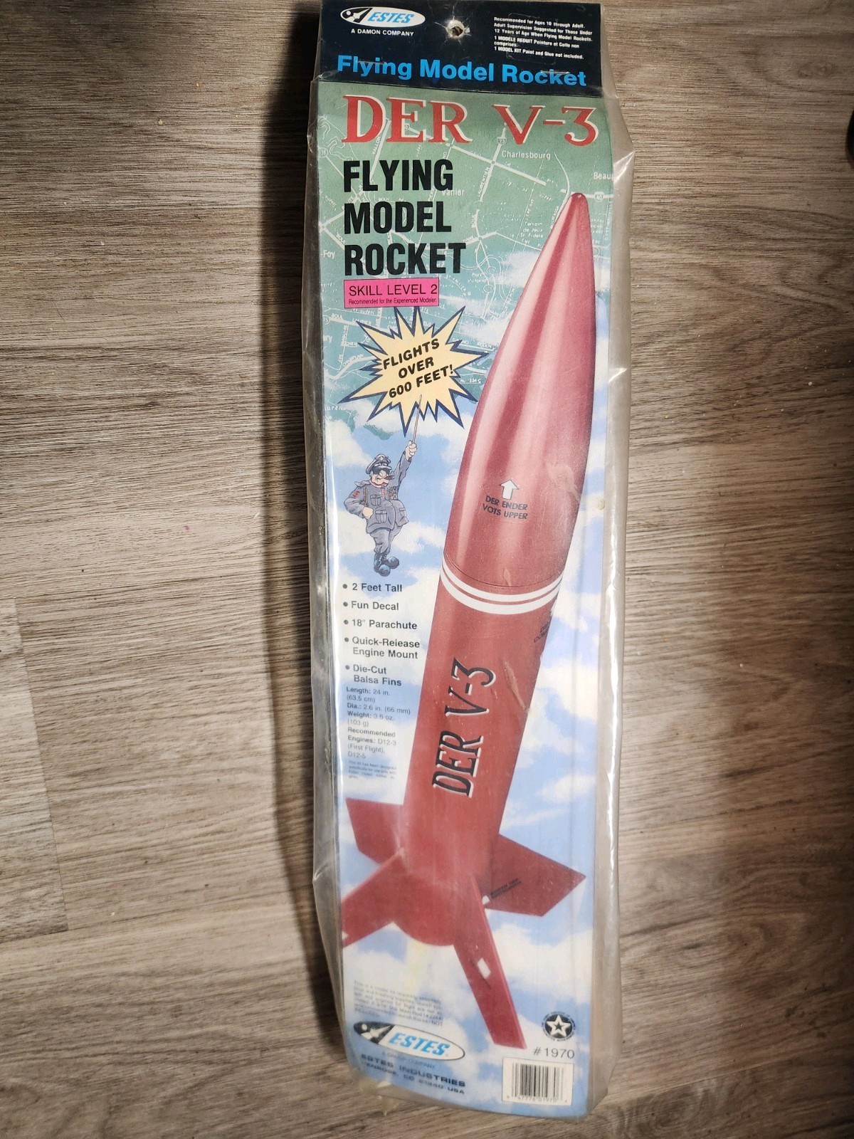 Estes Der V3 #1970 Flying Model Rocket Kit  Oop, Extremely Rare Vintage Rocket