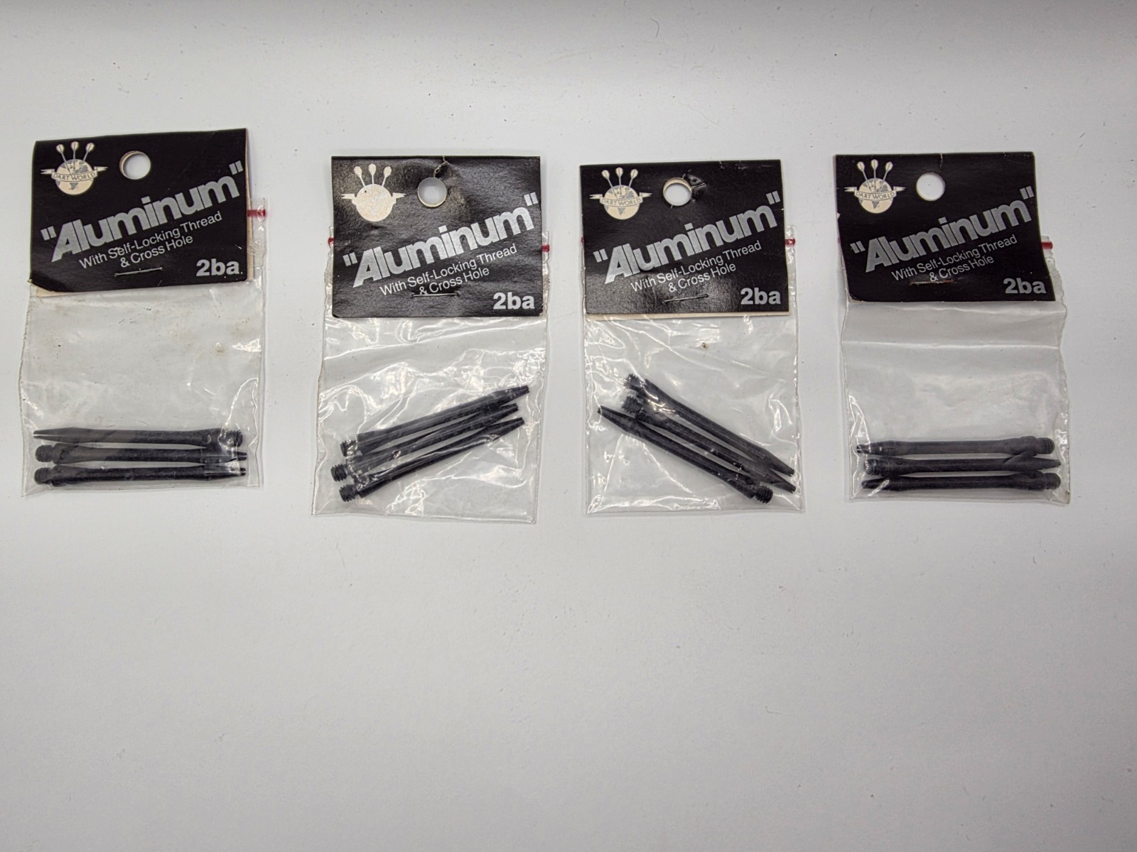 Dart World 2ba Size Aluminum Dart Shafts Black 4 Pc Lot