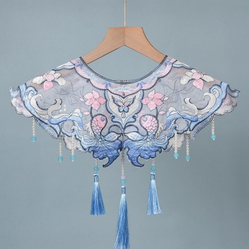 Butterfly Tassel Collar Wedding Shawl Embroidery Casual Bohemian Scarf Cloak