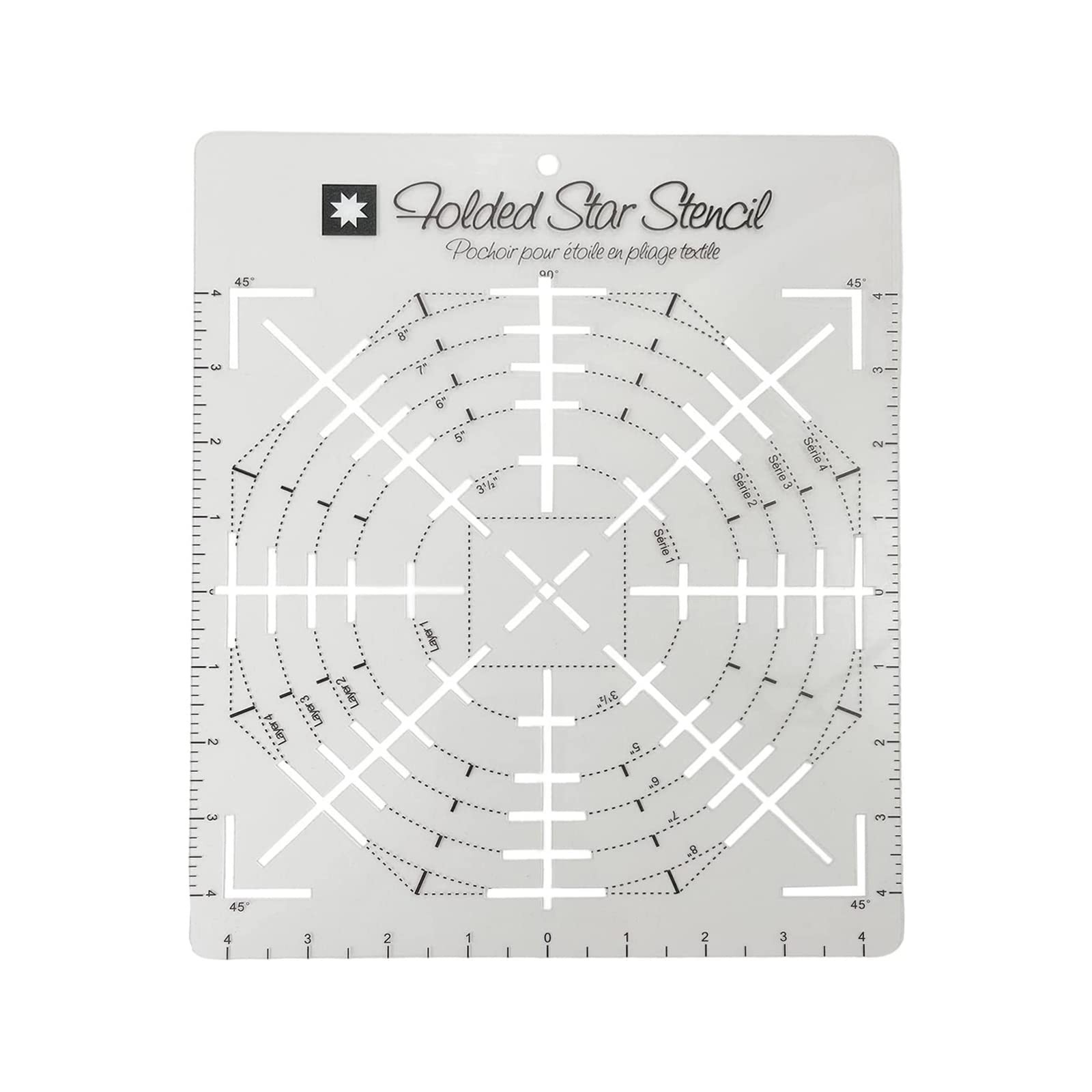 1 Pcs Folded Star Guide Stencil Sewing Quilting Template for Fabric Patchwork Pl