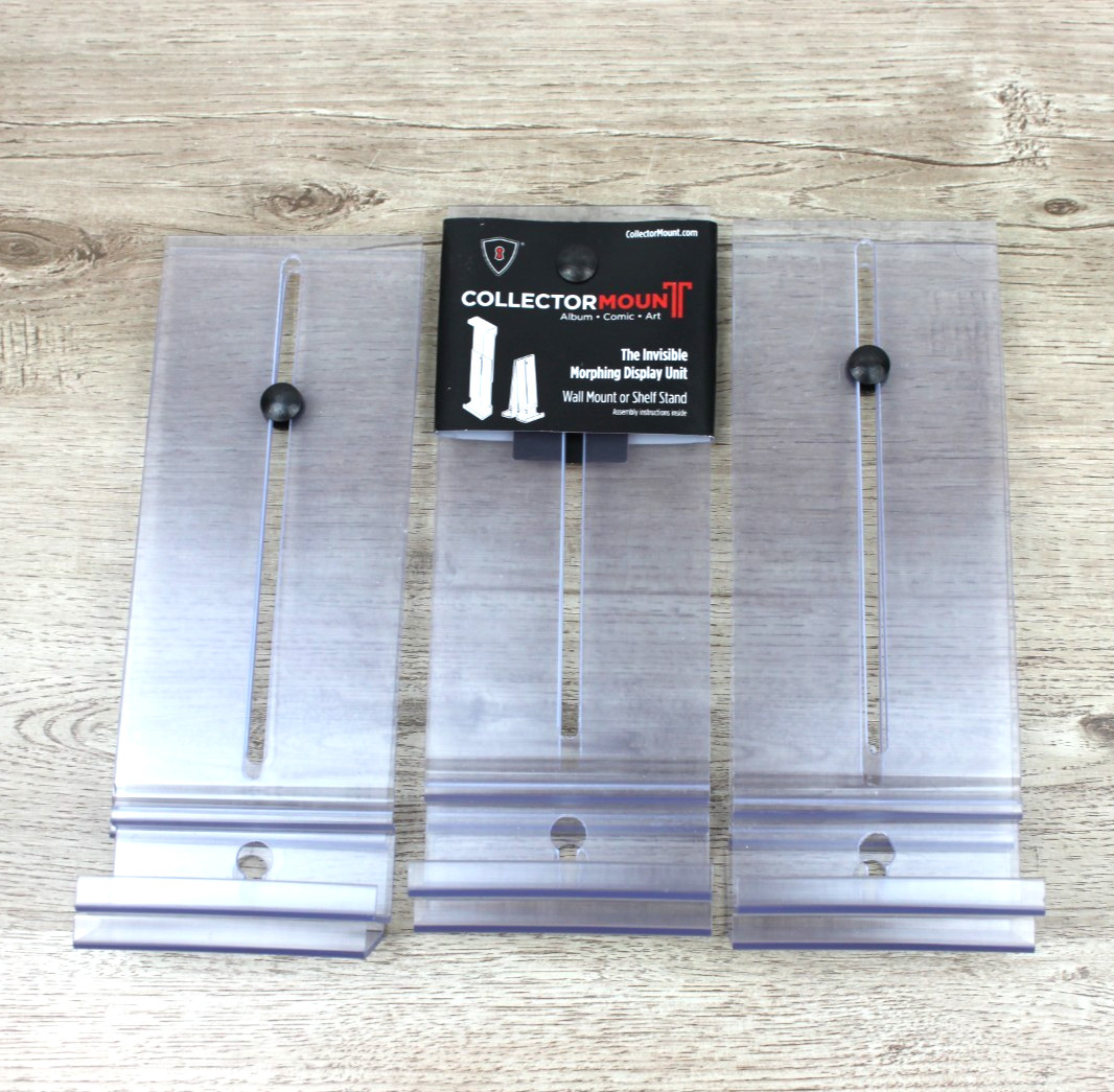 (x3) Collector Mount Invisible Comic Book Album Display Shelf Stand & Wall Mount