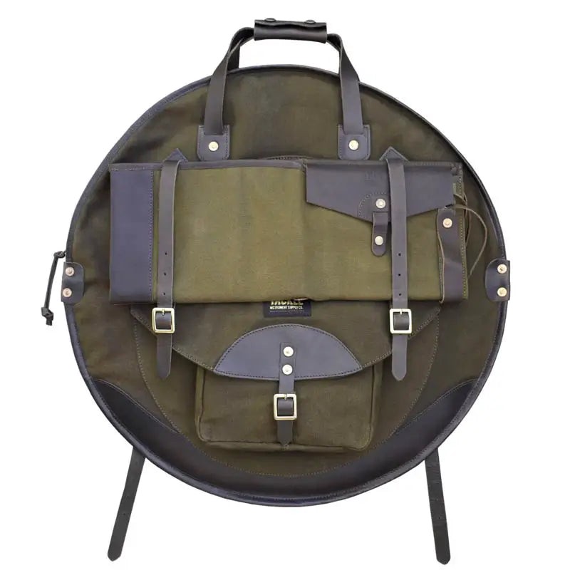 Tackle Backpack Cymbal Case 22" Forest Green Canvas + Stick Bag