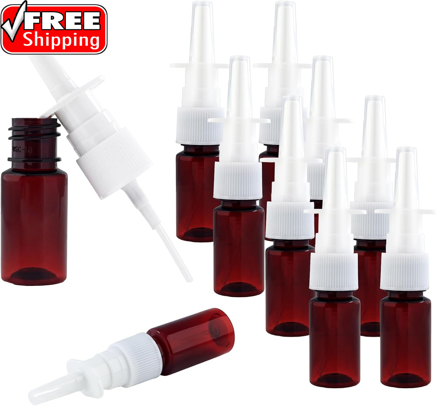 10Pcs Nasal Spray Bottles, 10Ml Fine Mist Nasal Atomizer, Reusable Empty Sprayer