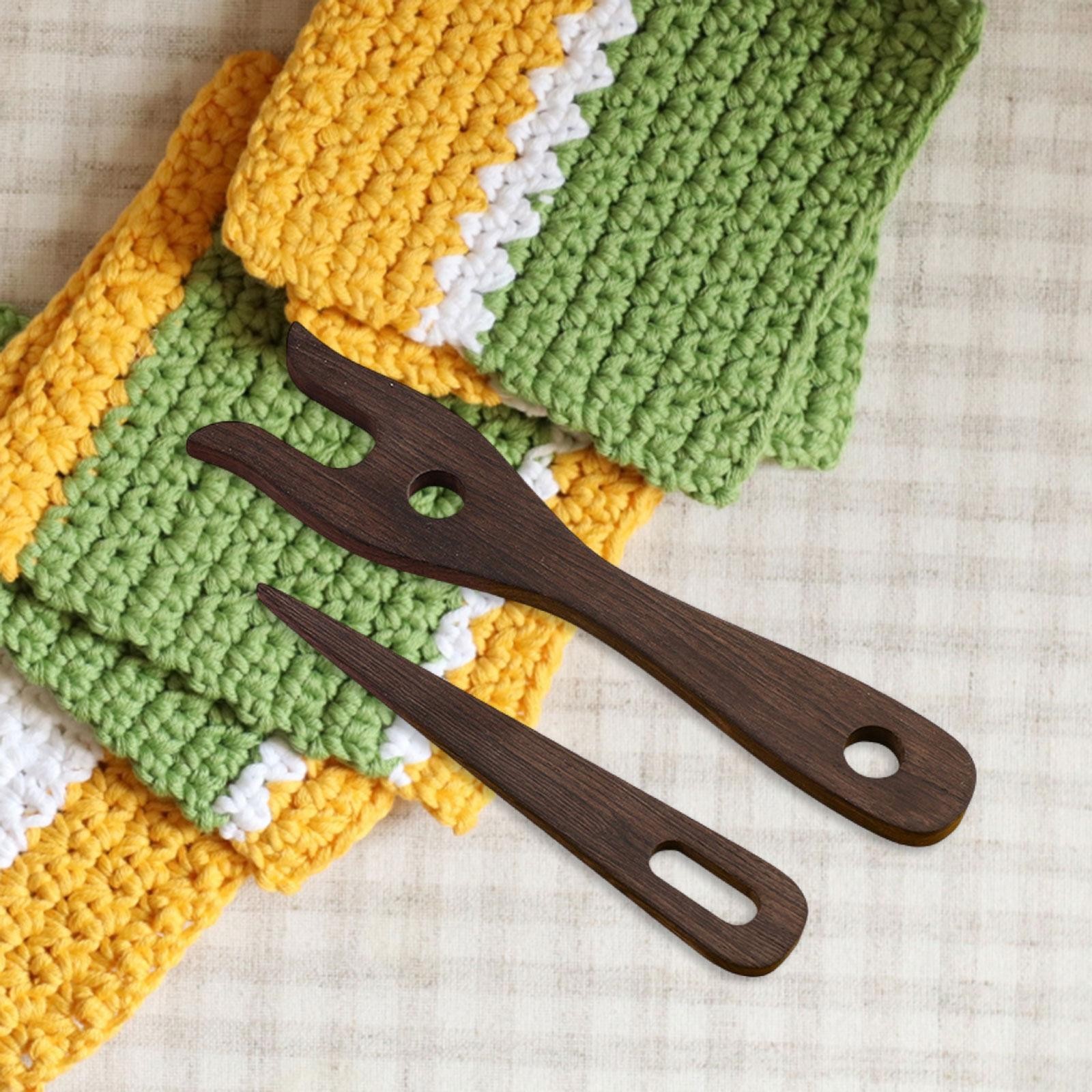 Wooden Knitting Fork Necklace Braided Home Cord Making Supplies Big Eye Pin