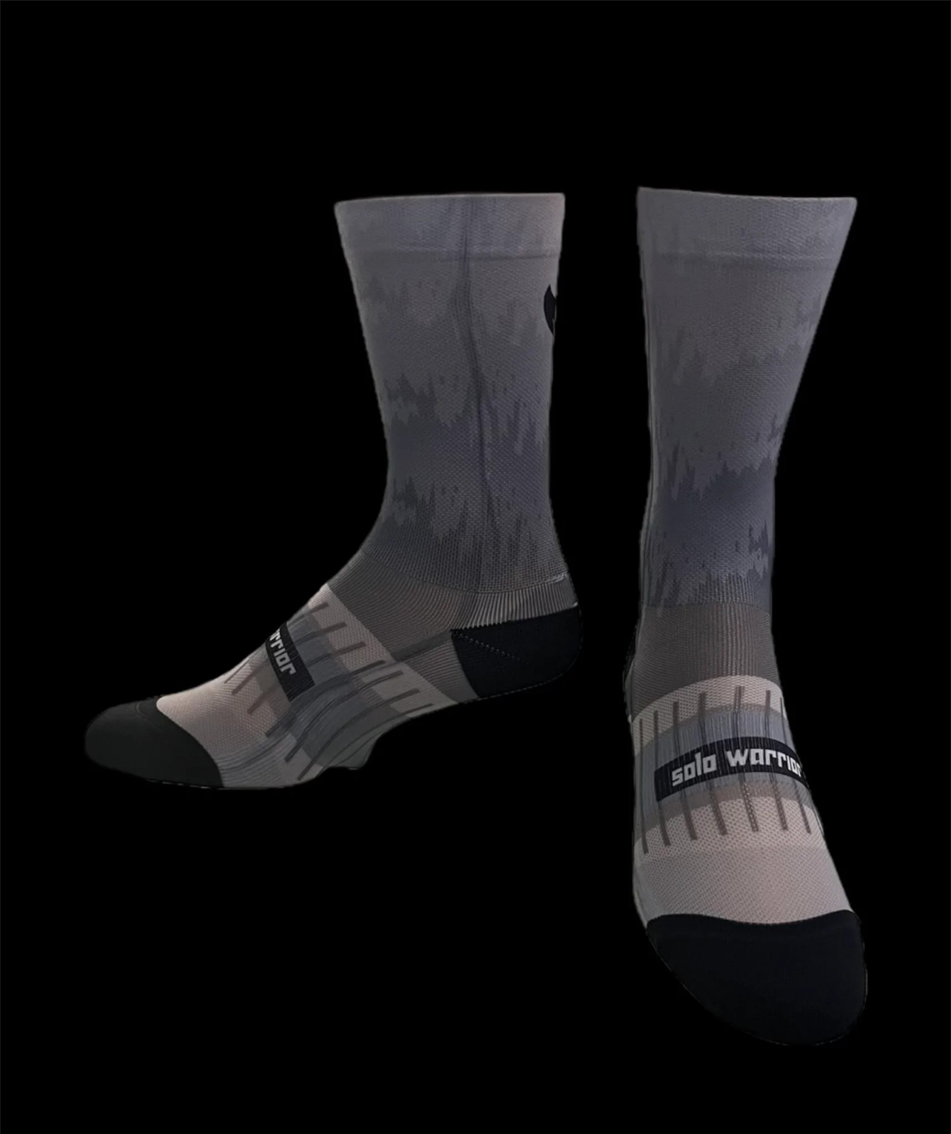 “The Shadow 2.0” 6” Grey Shadow Blend Mens (Size 8-12) Cycling Compression Socks