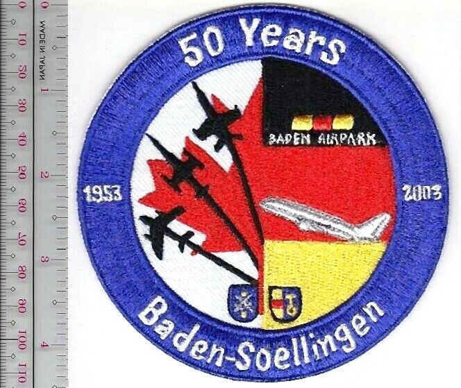 Royal Air Force Germany RCAF Baden Soellingen 50 Years Patch vel NO TARIFF