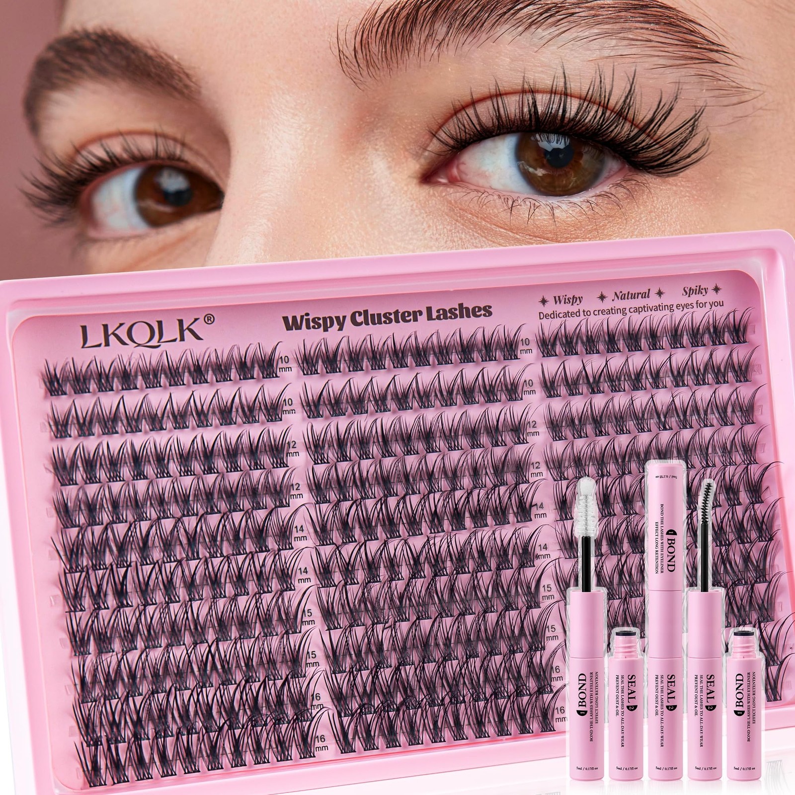 Lash Clusters Kit Wispy Eyelash Black-CC Curl (No Tweezers)