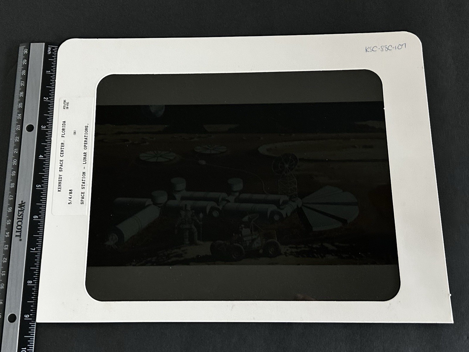 1988 NASA KSC Space Station Lunar Operations Concept Presentation Transparency