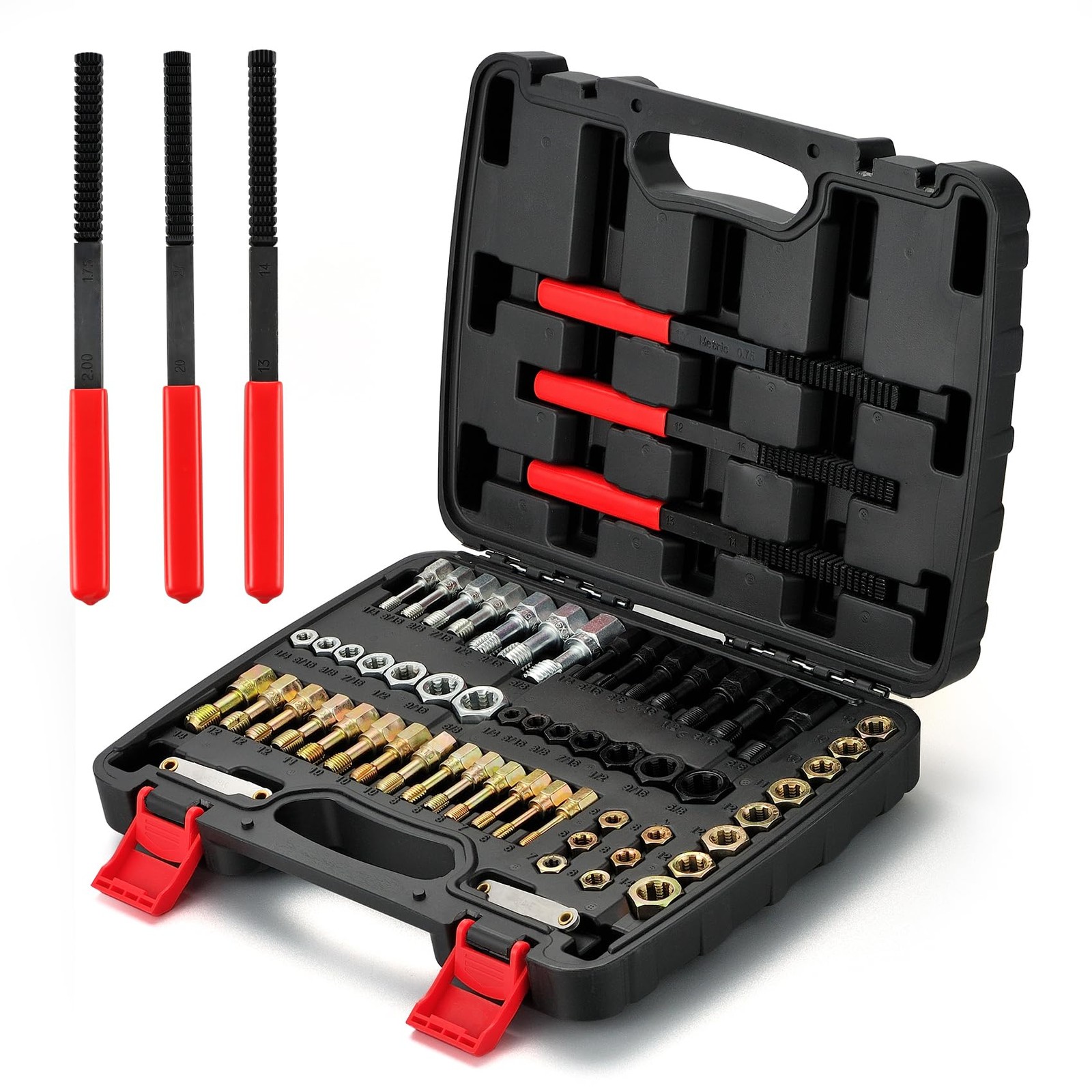 61Pcs Thread Chaser Set, Thread Restorer Kit  Rethread Repair Tool, SAE  Metr...