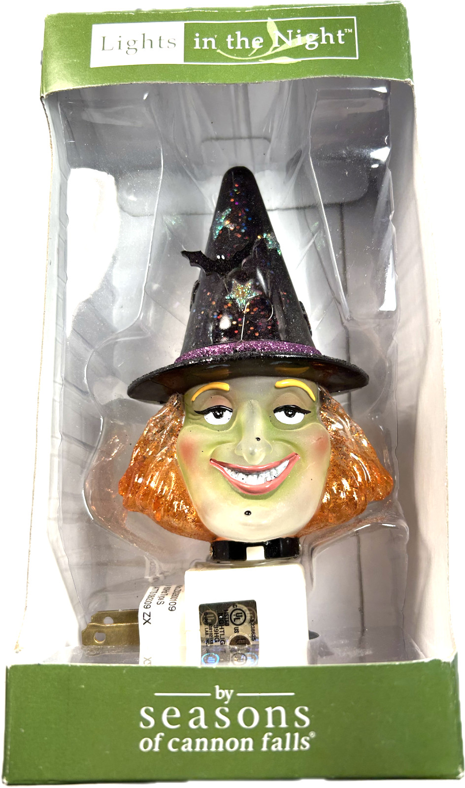 NIB “Lights In The Night”  Halloween Witch Nightlight By Seasons Of Cannon Falls