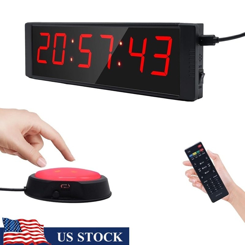 LED Gym Timer Digital Countdown Stopwatch Remote Control Interval Timer New