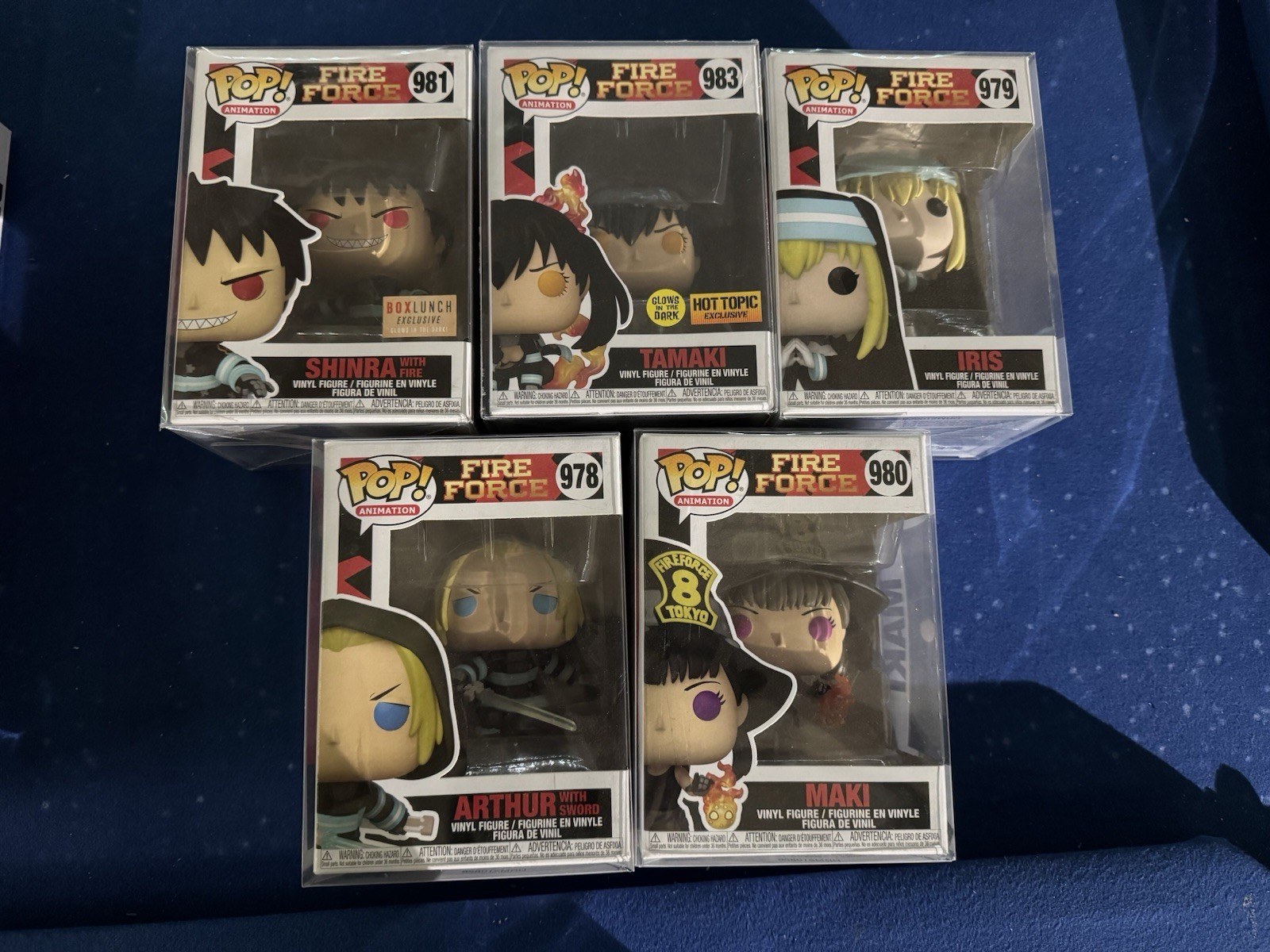 Funko Fire Force Vinyl Figures Lot of 5 BoxLunch Hot Topic Glow Shinra Tamaki