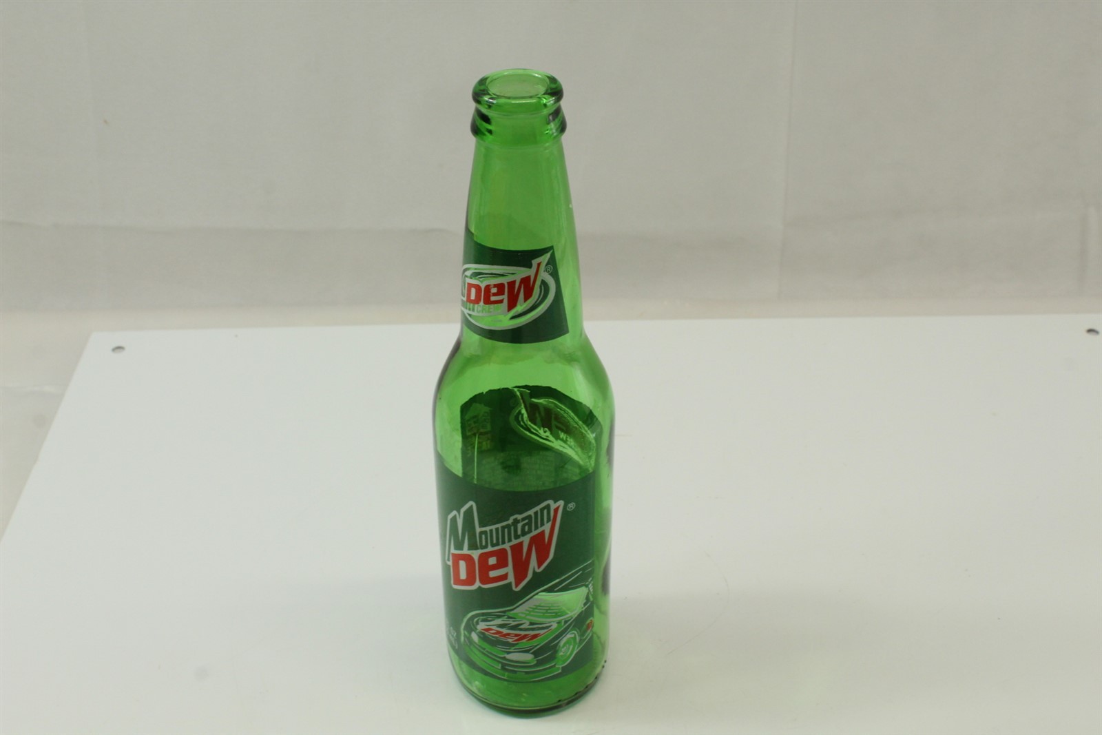 Vintage Collectible Soda Bottle Mountain Dew Green Empty Bottle Dew Crew Car