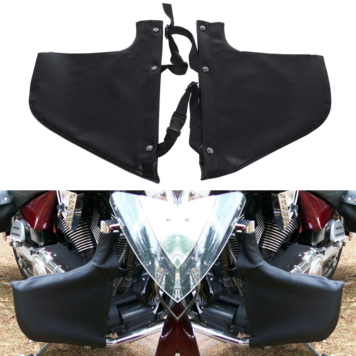 Black Soft Lowers Chaps Leg Warmer Fairing For Victory Cross Country 8 Ball Tour
