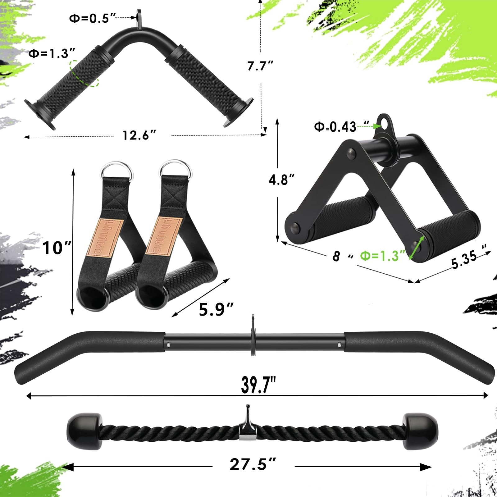 Cable Machine Attachment Set LAT Pulldown Attachments ,Cable Machine Accessor...