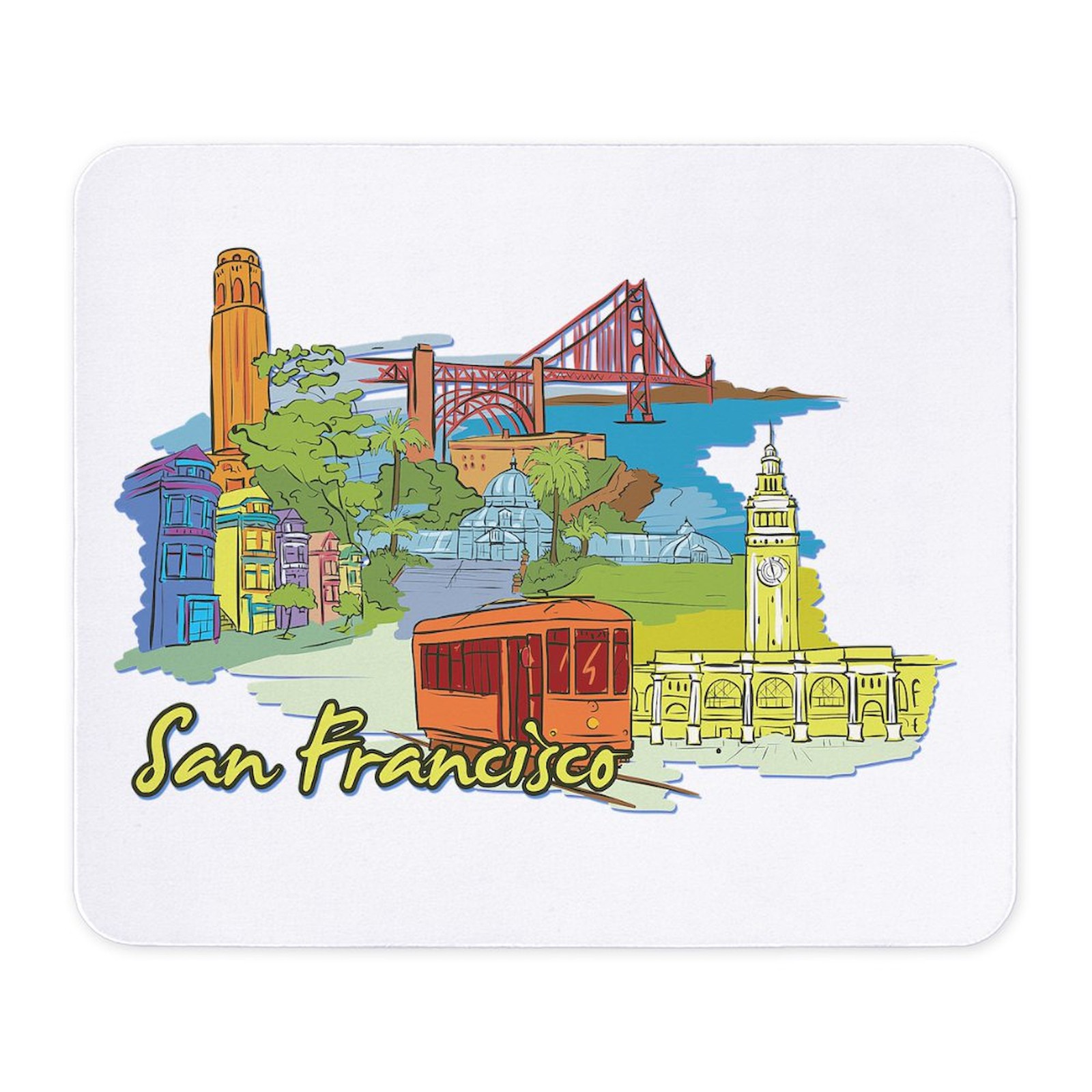 CafePress San Francisco Travel Poster Mousepad  (2025344005)