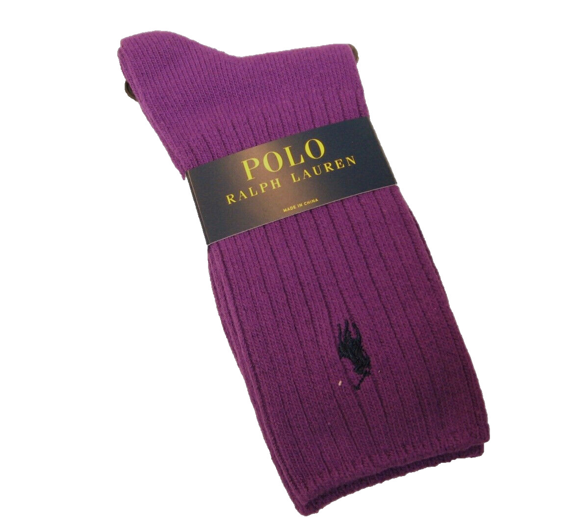 Ralph Lauren Polo Pony Ladies Boot Socks Cotton Blend Rib Knit Purple - NEW