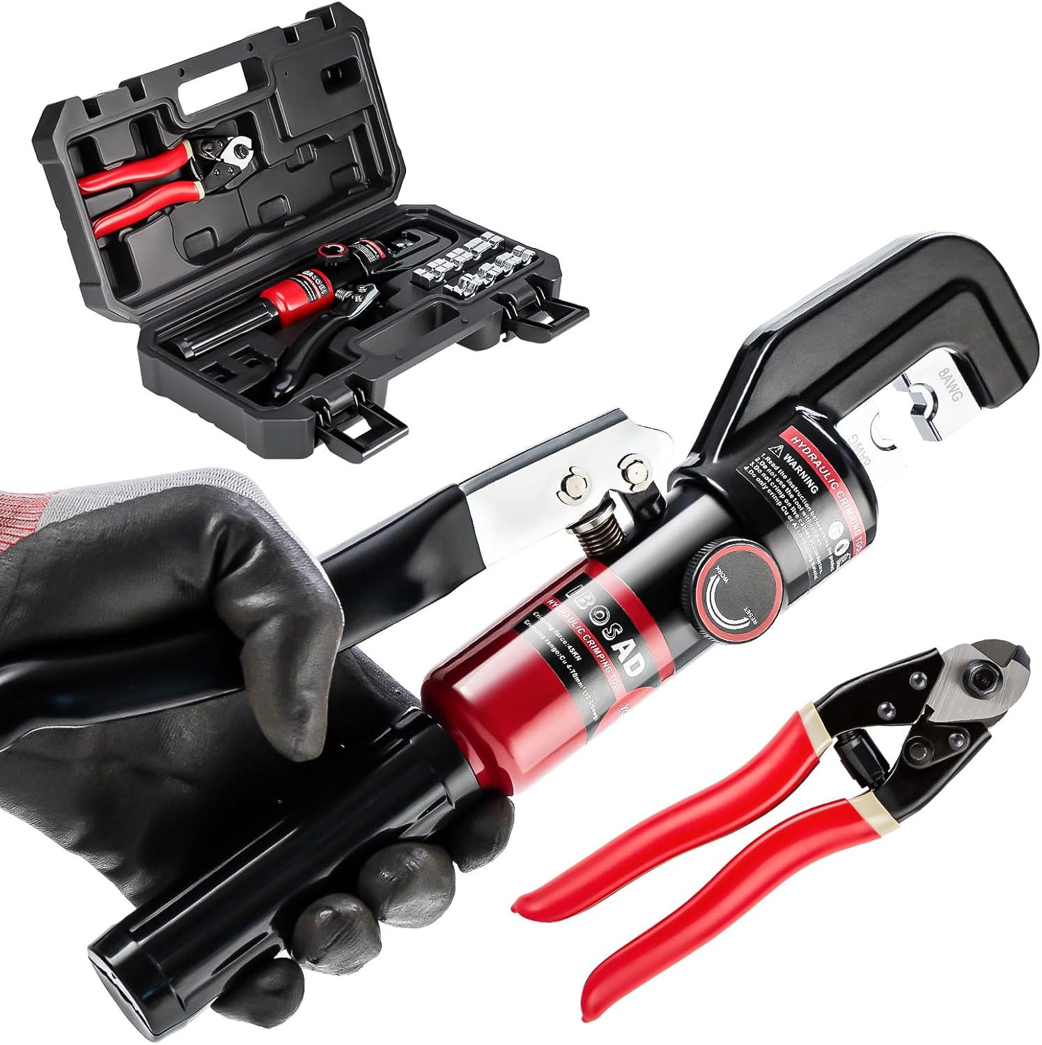 Hydraulic Hand Crimper Tool & Cutter for Stainless Steel Cable Railing Fittings