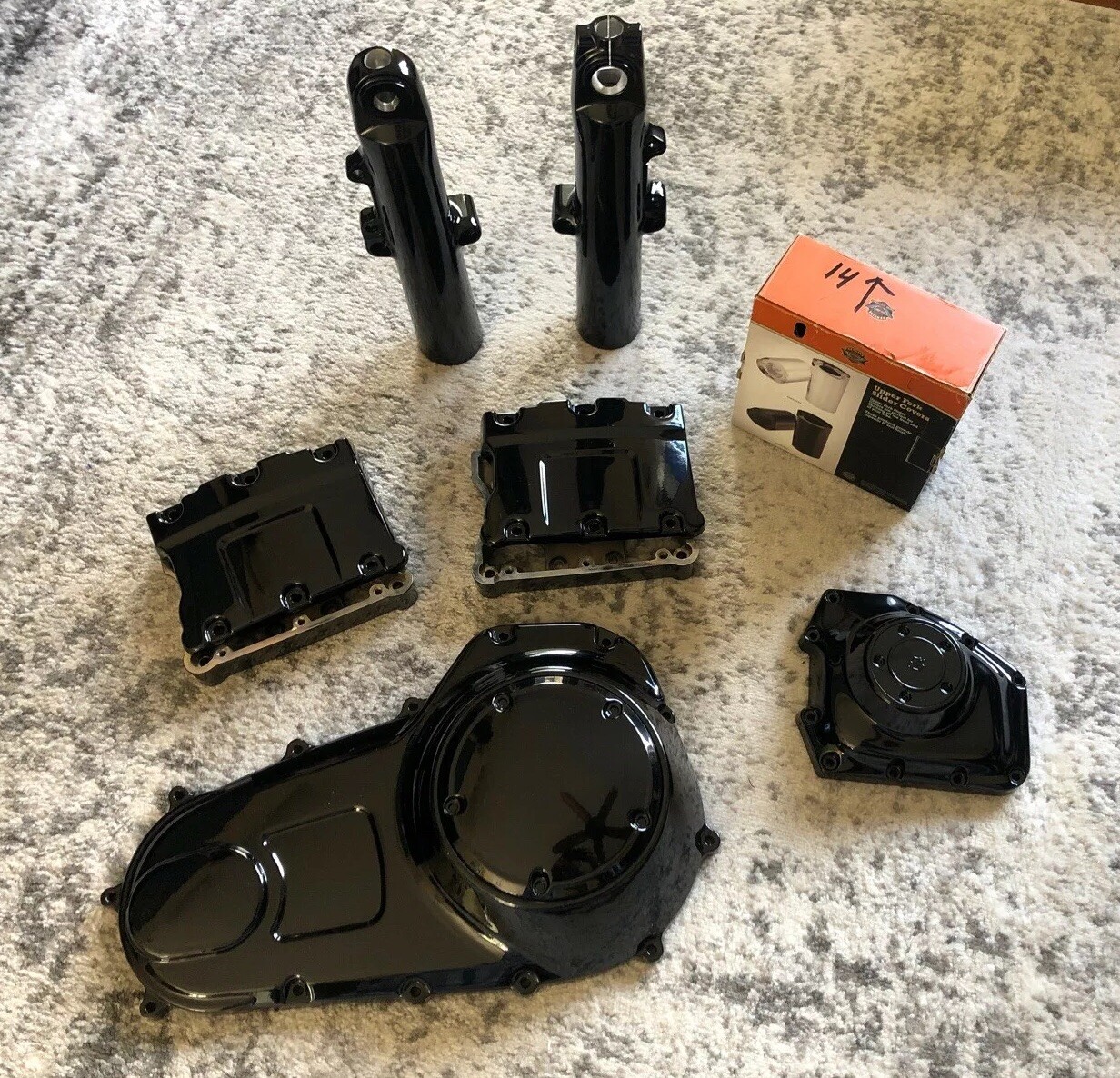 Harley ENGINE/FRONT END POWDER COATED BLACK OUT SET FOR 2014-2017 Touring