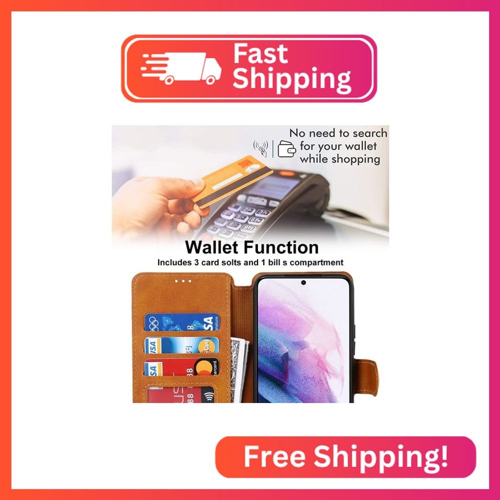 QLTYPRI Case for Samsung Galaxy S24 FE Premium PU Leather Simple Wallet Case [Ca