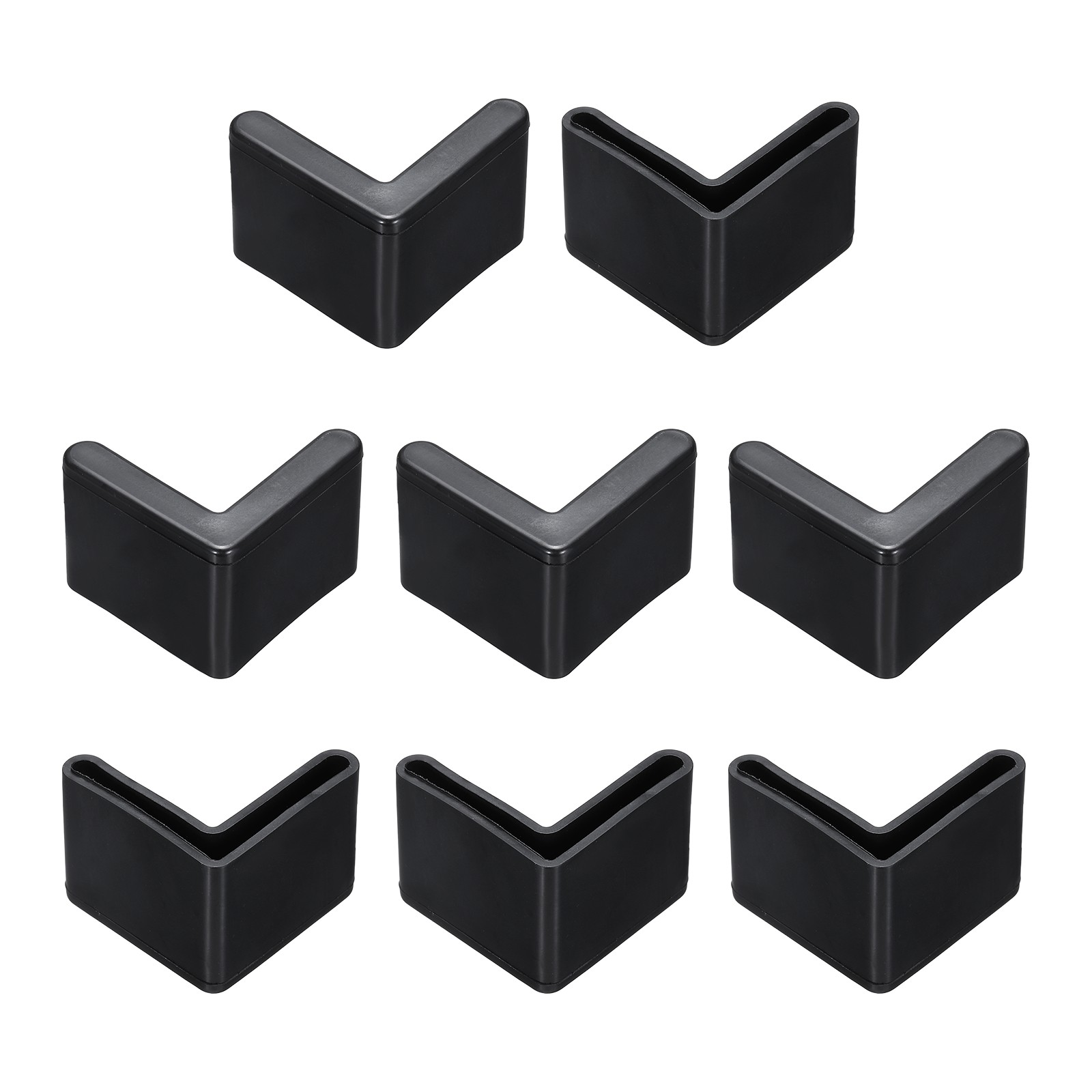 8Pcs 1-3/8" Bed Frame End Cap, Angle Iron Foot Pad Leg Protector, Black