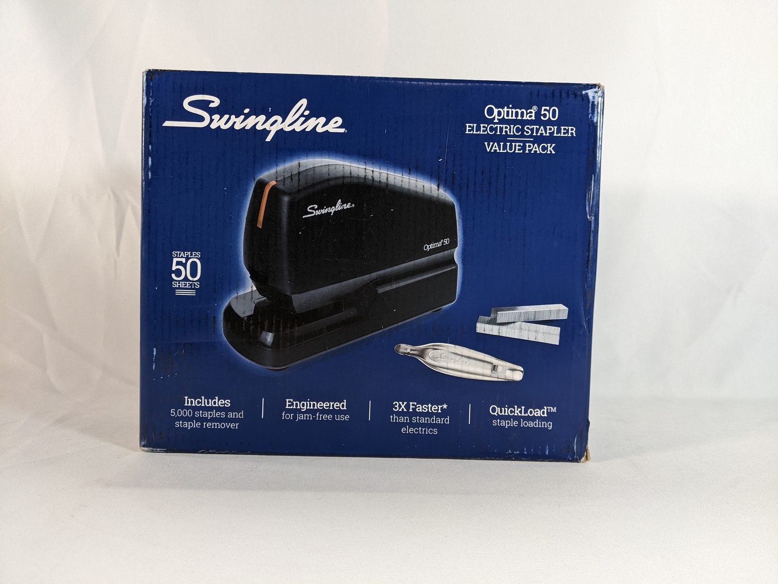 Swingline Optima 50 Electric Stapler Value Pack - 5000 staples, remover, stapler