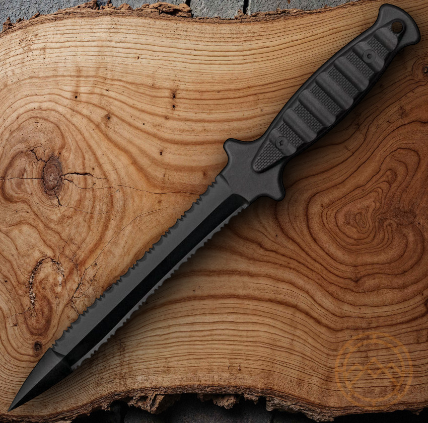 Cold Steel FGX Wasp Fixed Knife 7" Serrated Blade Black Griv-Ex Construction