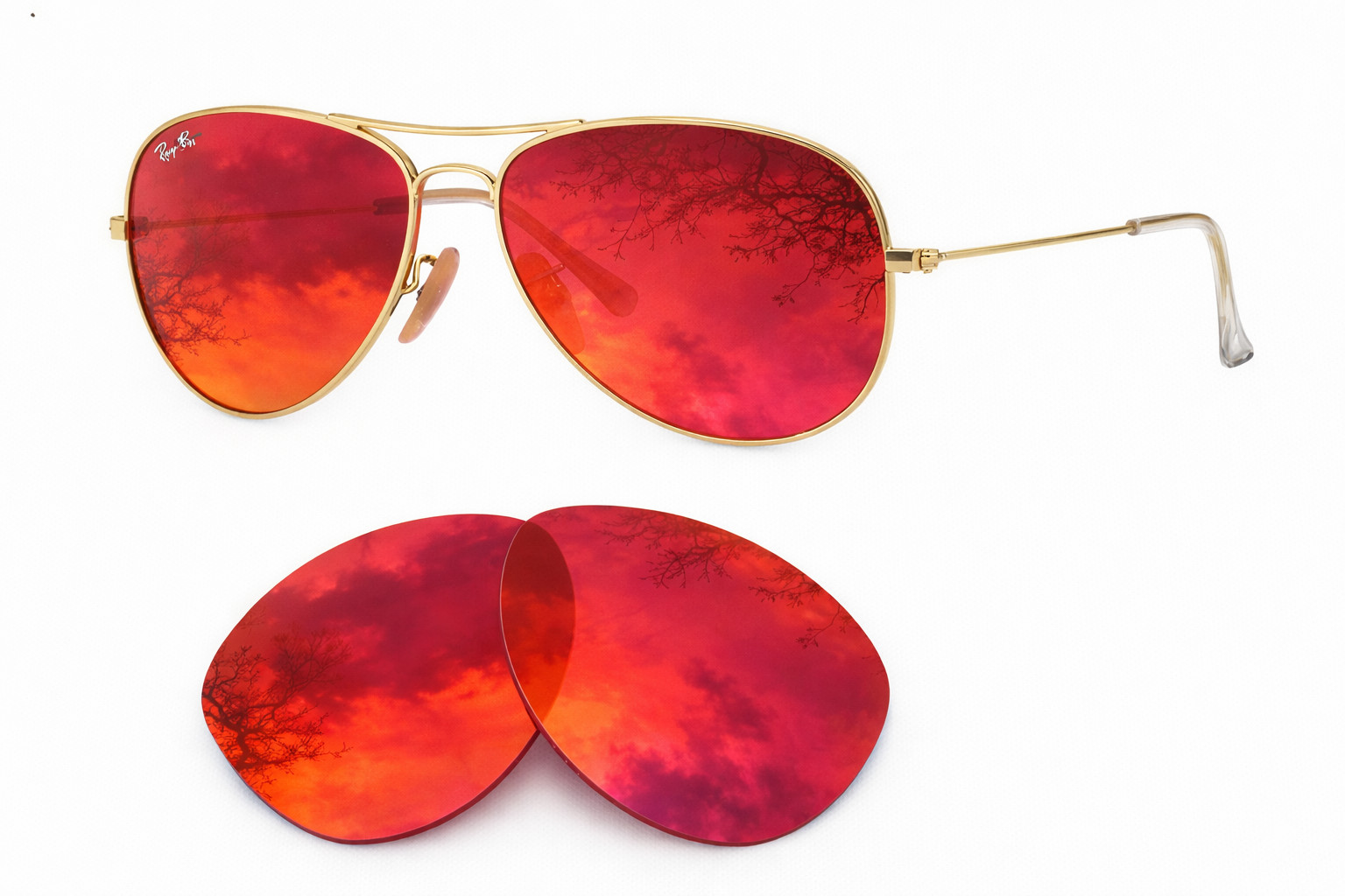 newpolar replacement polarized lenses for  ray ban 3362 59  size ruby red