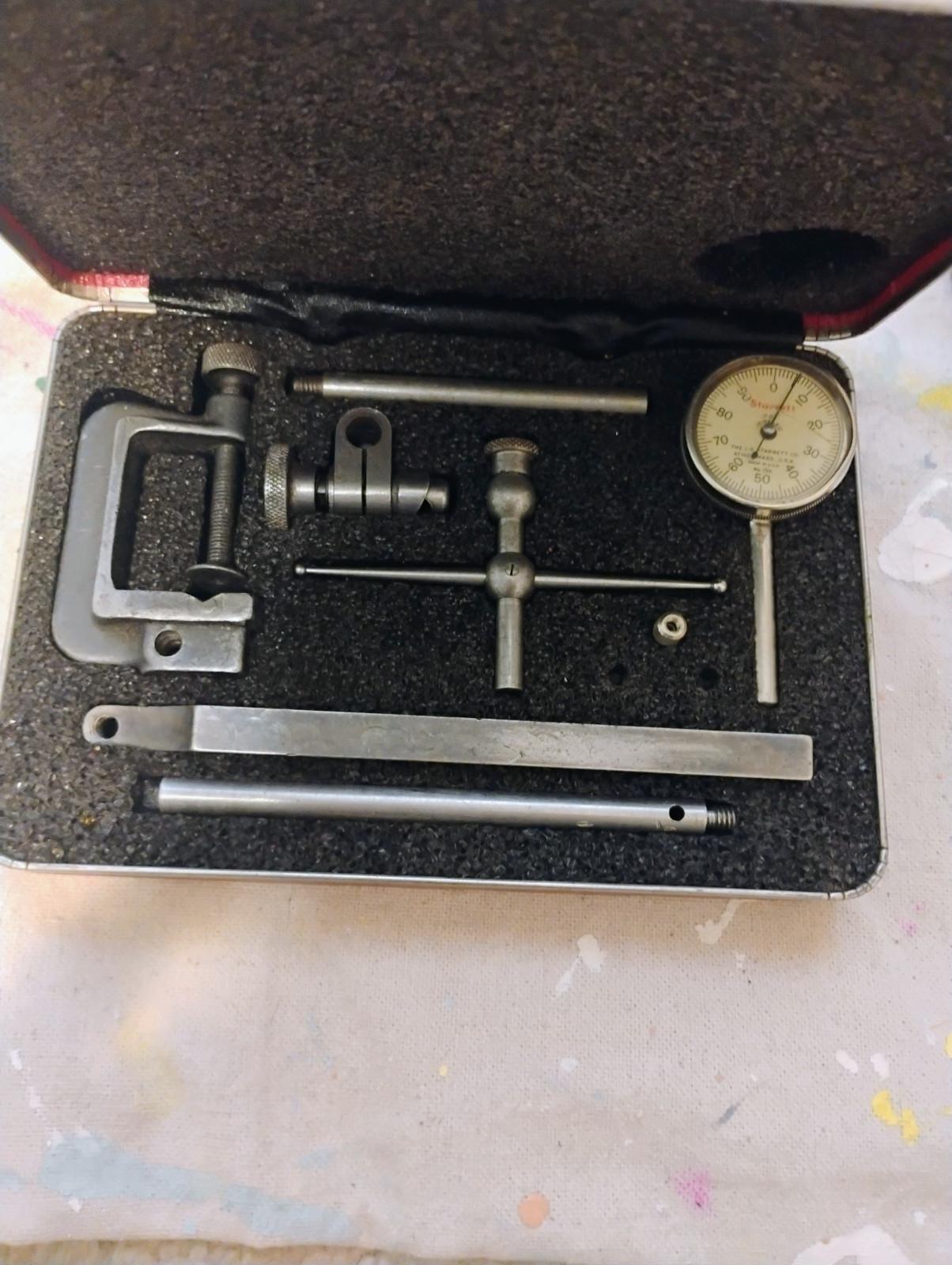 Starrett 196 Universal Back Plunger Dial Indicator Set with Case and Box